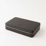 Homez black leather sunglasses and watch organizer 4 divisions 18.4*28.6*5.71cm image number 1