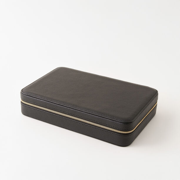 Homez black leather sunglasses and watch organizer 4 divisions 18.4*28.6*5.71cm image number 1