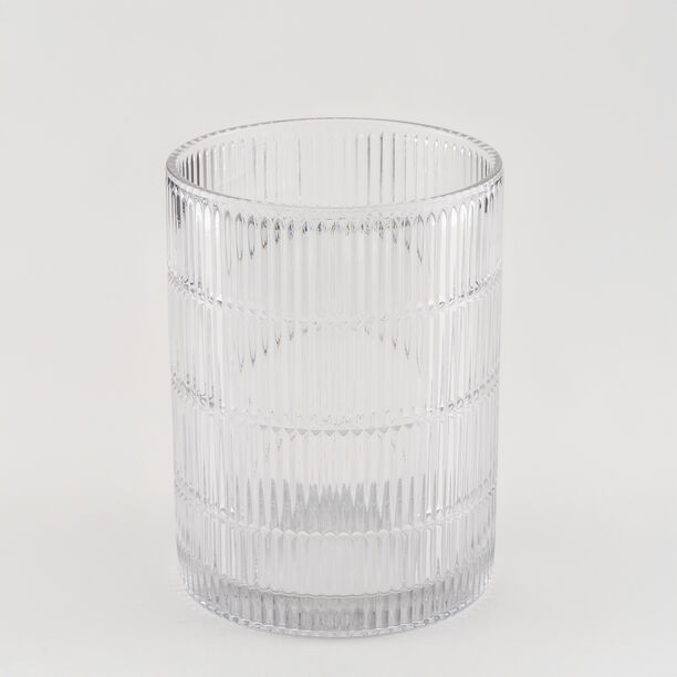 هومز سلة مهملات زجاج فضي مضلّع 18*18*26 سم image number 1