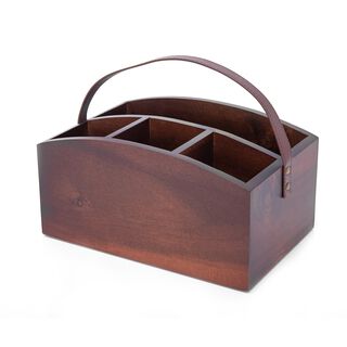 Alberto Acacia Cutlery Organizer L:24 * W:16 * H:12 Cm