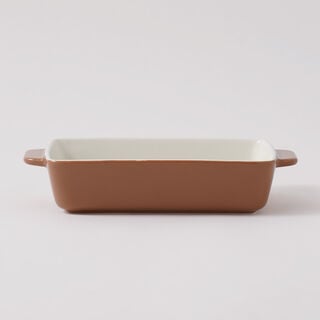 Alberto ceramic tray with metal grid 700ml 22*13.5*4.5cm, brown