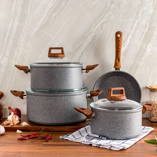 7 Pcs Forge Aluminum Granite Cookware Set