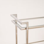 Homez long trolley cart in silver stainless steel 125*46*79cm image number 1