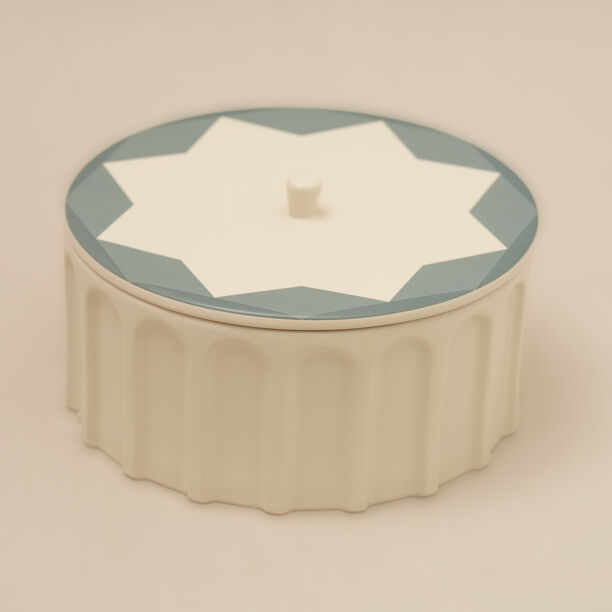 La Mesa porcelain food container Taibah collection, green dia 26cm image number 0