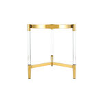 Stainless Steel With Glass Side Table Top Acrylic Feet image number 2