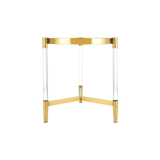 Stainless Steel With Glass Side Table Top Acrylic Feet