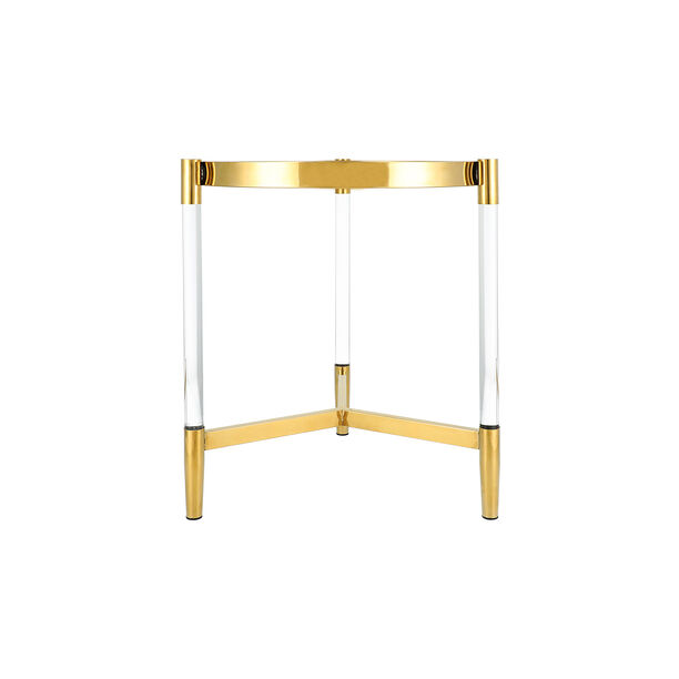 Stainless Steel With Glass Side Table Top Acrylic Feet image number 2
