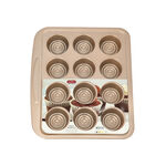 Alberto Non Stick 12 Cup Muffin Pan, Gold Color  image number 1