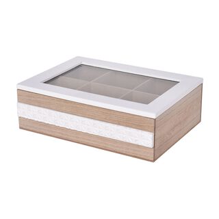 Wooden Tea Box 6 Sections
