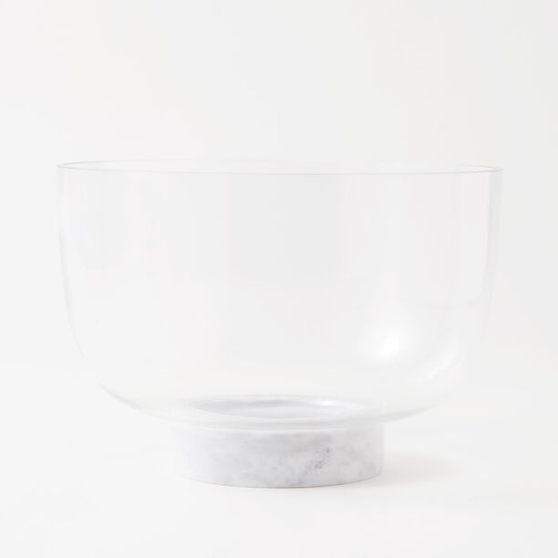 La Mesa Glass Bowl With Marble Base 25*25*11.5Cm image number 0