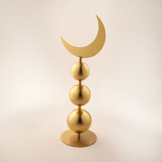 Homez Ramadan Decorative Crescent Design, Gold 17*20*59Cm