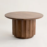Homez coffee table wood and marble in brown, 40*70*70cm image number 0