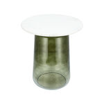 Side Table Glass Base And Marble Top 48*54 cm image number 3