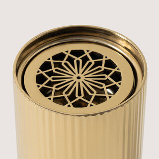 Homez Stainless Steel Oud Burner And Container Set 9*9*20Cm, Gold