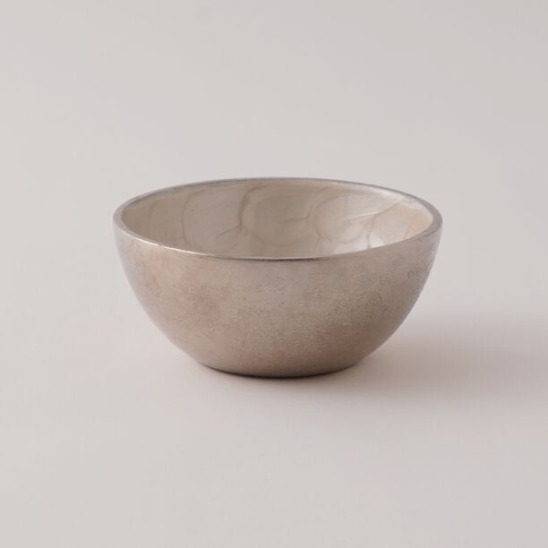 Alberto aluminum round nut bowls set of 2pcs 10*10*5cm, beige image number 2