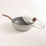 Alberto round grey fry pan with glass lid 30 cm image number 1