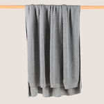 Boutique Blanche Loft 100% Cotton Knitted Throw Light Grey 130*180cm image number 2