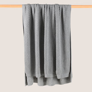 Boutique Blanche Loft 100% Cotton Knitted Throw Light Grey 130*180cm