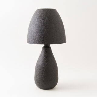 هومز مصباح طاولة من معدن وخشب، أسود 26*26*54سم