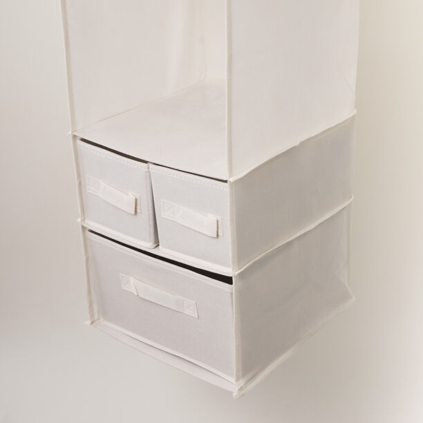 Homez polyester clothes organizer hanging organizer with 7 tiers and 3 drawers, beige 32*62*32 image number 3