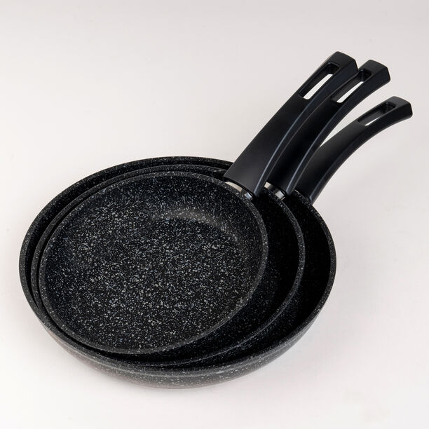 Alberto 3 piece black granite frypan set 20/24/28 cm image number 0