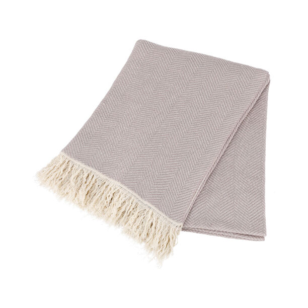 Cotton Knitted Throw Lilac image number 2
