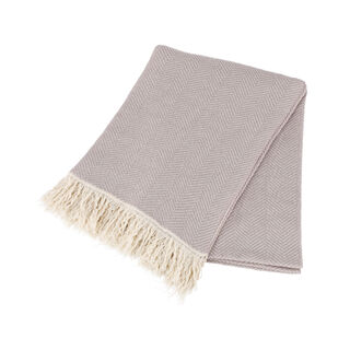Cotton Knitted Throw Lilac