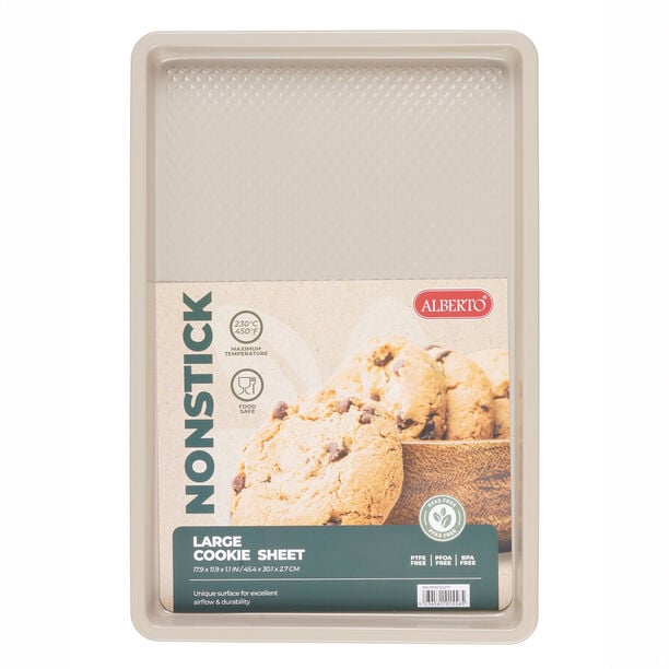 Alberto Beige Nonstick Large Cookie Sheet, 45.4*30.1*2.7 Cm image number 0