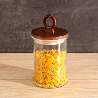 Alberto Glass Canister With Wooden Ring Lid V:2400Ml