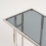 هومز طاولة جانبية ستانلس ستيل فضي مع سطح زجاجي 50*30*60سم image number 3