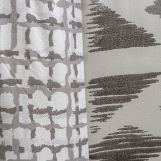 Cottage microfiber block chevron print 6pc queen comforter set, grey 200*240cm