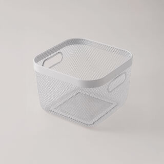 البرتو سلة فواكه معدنية، أبيض 42*32*16.7 سم