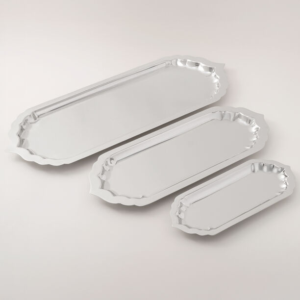 La Mesa Metal Serving Tray 60*23*2Cm, Silver image number 2
