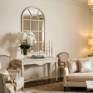 "Homez MDF wooden wall mirror, white, 70*140 cm