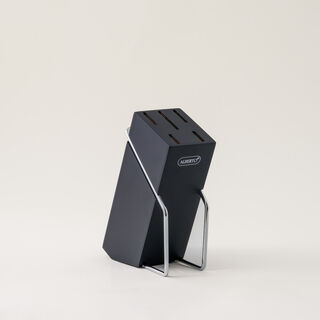 Alberto 6 piece stainless steel and black wood knife block set