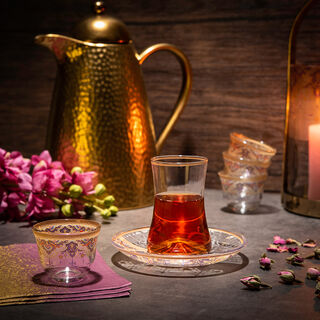 21Pc Tea And Coffee Set Arabesque Wood