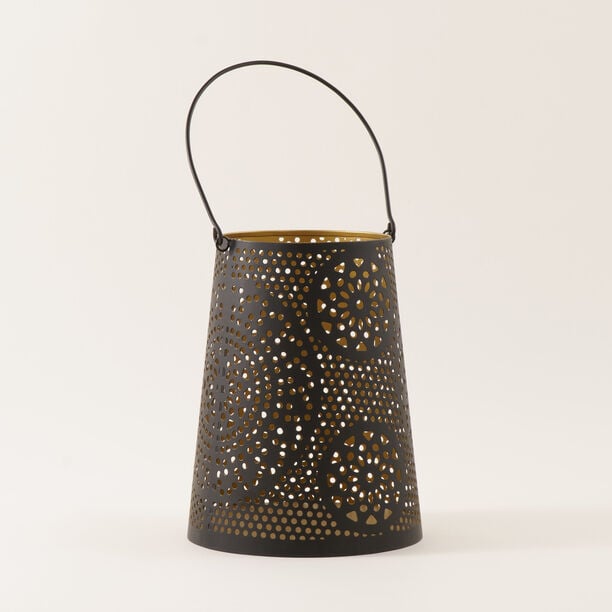 Homez Zahra Collection Lantern, Black & Gold, 17.7*17.7*22.8 Cm image number 2
