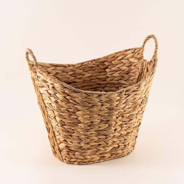 هومز سلة تخزين من نبات ورد النيل 46*37*37 سم، بيج image number 0