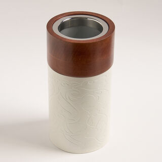 Bahja wood cylindrical vase 12*12*24 cm