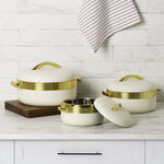 بنتولا طقم سخان طعام ستانلس ستيل 3 قطع، بيج image number 5