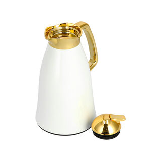 Steel Vacuum Flask Falco Gold And White 1L