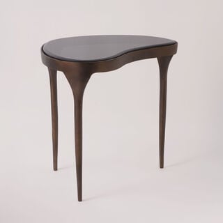 Homez metal side table metal with black glass 63*44*63 cm