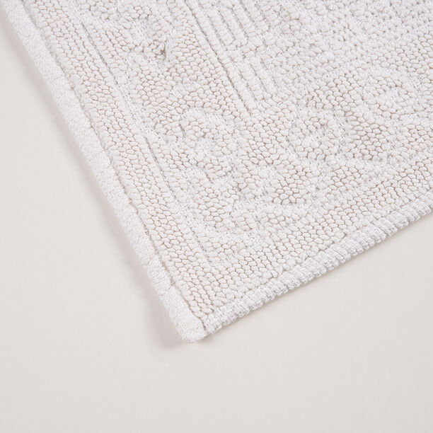 Boutique Blanche White Cotton Diamond Jacquard Bathmat, 60*90 Cm image number 2