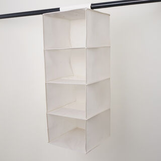 هومز منظم ملابس حقيبة تعليق 4 طبقات من البوليستر، بيج 62*32*26 سم