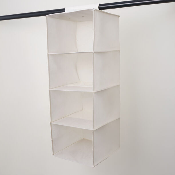 هومز منظم ملابس حقيبة تعليق 4 طبقات من البوليستر، بيج 62*32*26 سم image number 1