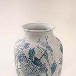 Homez blue and white ceramic vase 22*22*30 cm image number 3