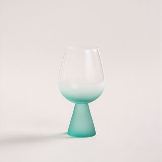 Tumbler Glass Set Blue Base Plain 4 Pcs Stem Glass
