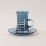 Dallaty 12pcs glass tea set, dark blue image number 3