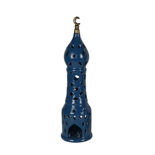 Ceramic Candle Holder Navy Blue Blue Big 