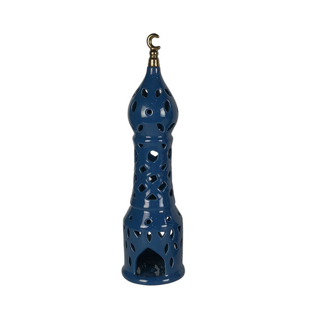 Ceramic Candle Holder Navy Blue Blue Big  image number 0